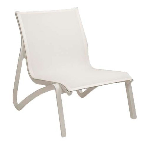 Grosfillex US001096 Sunset Stacking Outdoor Lounge Chair | White/Glacier White