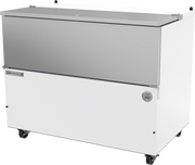 Beverage Air SM49HC-W-02 49" White Single Sided Milk Cooler w/ Stainless Steel Interior | 12 Crate Capacity