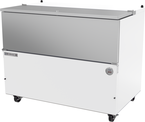 Beverage Air SM49HC-W-02 49" White Single Sided Milk Cooler w/ Stainless Steel Interior | 12 Crate Capacity