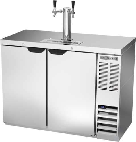 Beverage Air DD48HC-1-S 48" Stainless Steel Dual Tap Draft Beer Cooler | (2) 1/2 Keg