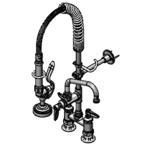 T&S Brass MPZ-4DLN-06 4" Center Deck Mount Mini Pre-Rinse Faucet w/ 6" Nozzle