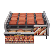 Star Grill-Max 75SCBDE Electronic 75 Hot Dog Roller Grill w/ 48 Bun Drawer | Duratec Rollers