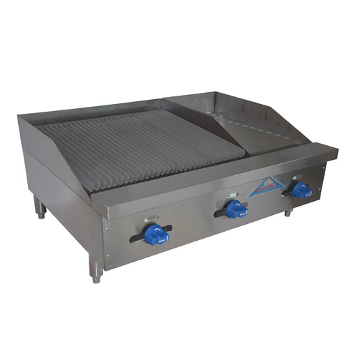 Comstock-Castle FHP36-12-2RB 36" Countertop Gas Griddle & Charbroiler Combo | 91,000 BTU