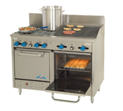 Comstock-Castle F3218-2RB 48" Gas 2-Burner, Griddle & Charbroiler Range w/ (2) Space Saver Ovens | 186,000 BTU