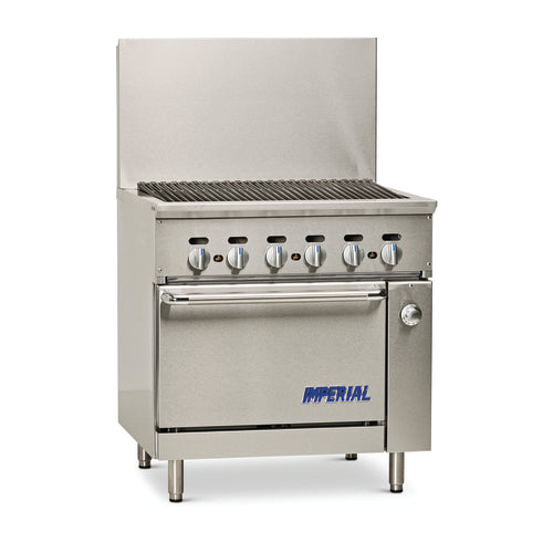 Imperial Range IR-36BR-126 Pro Series 36" Charbroiler Gas Range w/ Standard Oven | 125,000 BTU