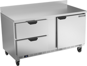 Beverage Air WTRD60AHC-2 60" 2 Drawer 1 Door Worktop Refrigerator with Removable Backsplash | 14.75 Cu. Ft.