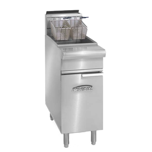 Imperial IRF-25 25 Lbs. Gas Range Match Floor Deep Fryer | 70,000 BTU