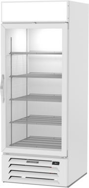 Beverage Air MMR27HC-1-W 30" 1 Swing Glass Door White Merchandiser Refrigerator | 25.97 Cu. Ft.