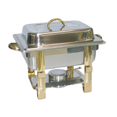 Thunder Group SLRCF0834GH Gold Accented Rectangular Chafer | 4 Qt.