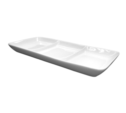 International Tableware FA3-120 12-1/2" x 5" Compartment Plate | Case of 36