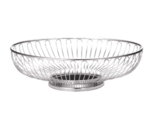 Tablecraft 4171 Chalet 7.5" Oval Chrome Wire Basket
