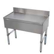 Advance Tabco SLD-3-X 36" x 18" Stainless-Steel Free-Standing Underbar Drainboard w/ 4" Splash