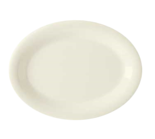 G.E.T. OP-120-DI Diamond Ivory 12" x 9" Ivory Oval Melamine Platter | Case of 12
