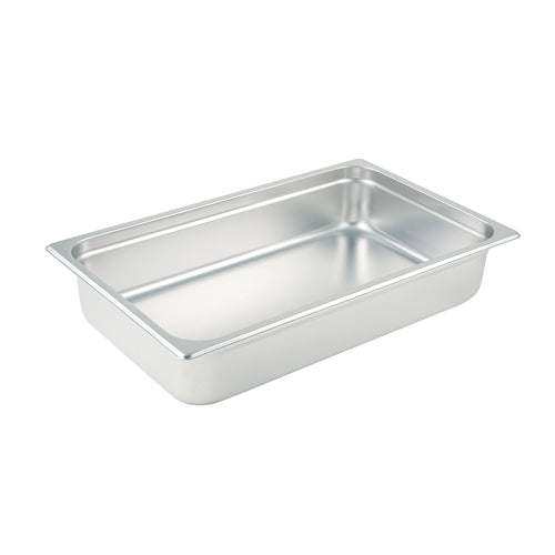 Winco SPJL-104 Full-Size Stainless-Steel Steam Table Pan | 4" Deep