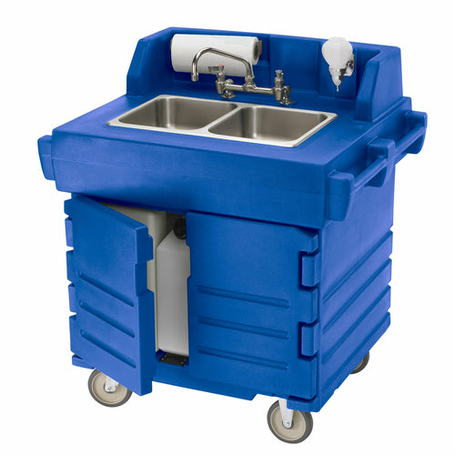 Cambro KSC402 CamKiosk Electric Heated Mobile Hand Sink Cart | 2 Compartment Sink
