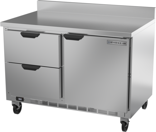 Beverage Air WTFD48AHC-2-FIP 48" 2 Drawer 1 Door Worktop Freezer w/ 4" Foamed-In Backsplash | 11.04 Cu. Ft.