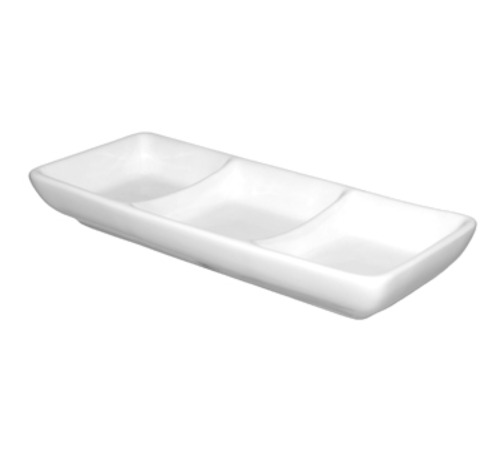 International Tableware FA3-99 8-3/4" x 4-1/4" Compartment Plate | Case of 24