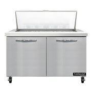 Continental SW48N18M 48" 2-Door Mega Top Refrigerated Sandwich Prep Table | (18) 1/6 Pan