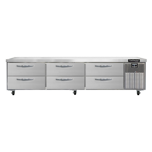 Continental D108GN 108" 6-Drawer Chef Base Refrigerator