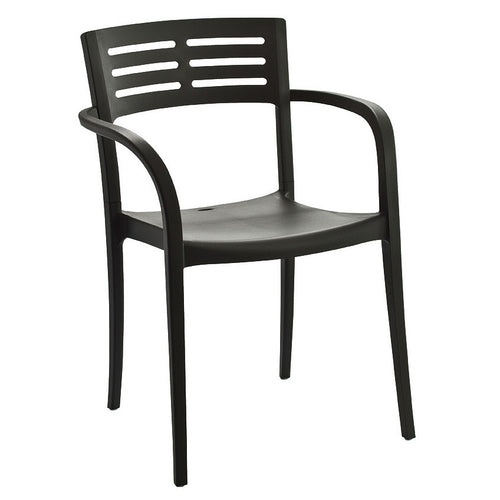 Grosfillex US336017 Vogue Stacking Outdoor Armchair | Black