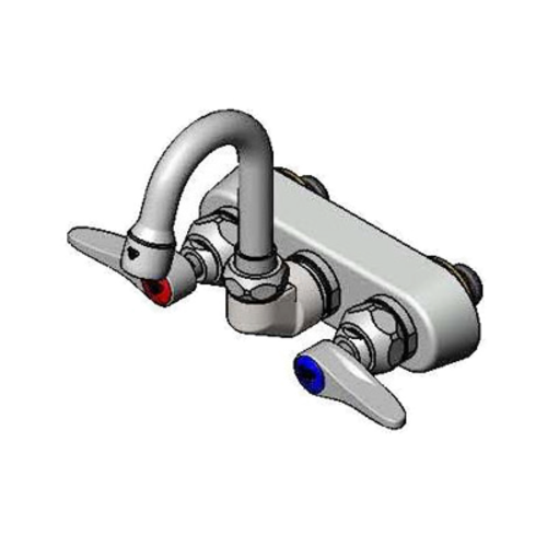 T&S Brass B-1146-01 4" Center Wall Mount Workboard Faucet w/ Gooseneck Spout