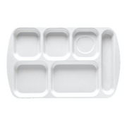 G.E.T. TR-152 Right-Handed 6-Compartment Plastic Cafeteria Tray | Case of 12