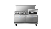 Atosa AGR-6B24GR 60" CookRite 6-Burner 24" Griddle Broiler 2-Oven Gas Range | 300,000 BTU