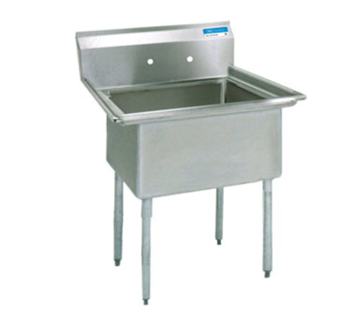 BK Resources BKS-1-1620-12 1 Compartment Sink without Drainboard - Galvanized Legs | 21" Length