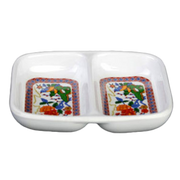 Thunder Group  1102TP Peacock 3-3/8"-x-2-3 /4" Twin Sauce Dish | Case of 24