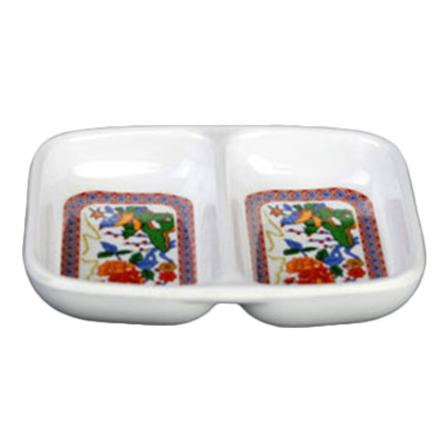 Thunder Group  1102TP Peacock 3-3/8"-x-2-3 /4" Twin Sauce Dish | Case of 24