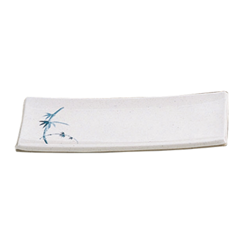 Thunder Group 1502BB Blue Bamboo 9 3/8" X 4 1/4" Rectangular Bbq Plate | Case of 12