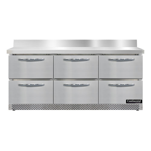 Continental Refrigerator SW72NBS-FB-D Refrigerated Counter, Work Top