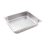Winco SPHP2 Half Size Perforated Stainless Steel Steam Table Pan | 2-1/2" Deep