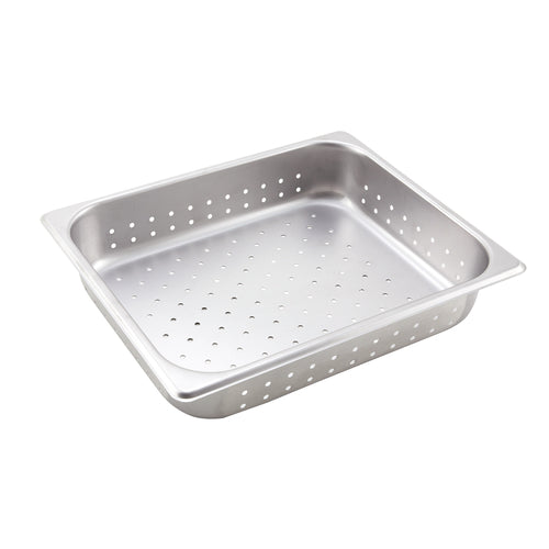 Winco SPHP2 Half Size Perforated Stainless Steel Steam Table Pan | 2-1/2" Deep