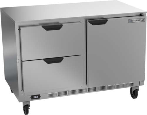 Beverage Air UCRD48AHC-2 48" 1-Door 2-Drawer Undercounter Refrigerator | 13.9 Cu. Ft.