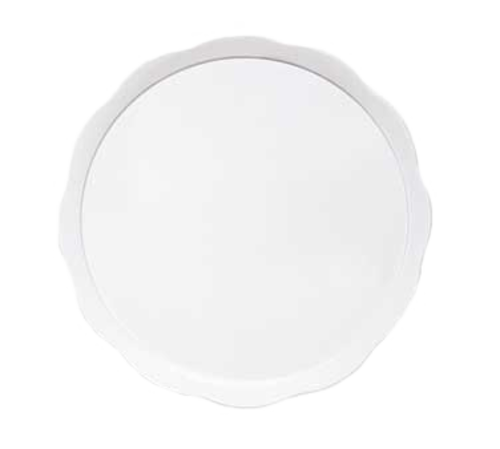 G.E.T. Bake & Brew 11-1/16" Scallop Edge White Melamine Display Tray | Model No. ML-114-W