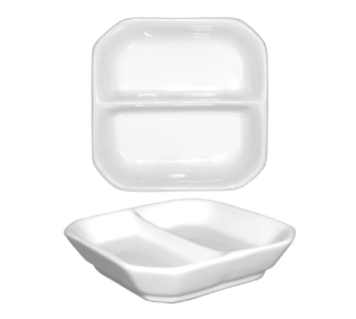 International Tableware FA2-3 3" x 3" x 3/4"H Compartment Sauce Dish | Case of 48
