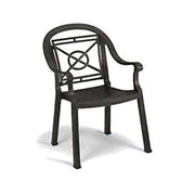 Grosfillex 46214002 Victoria Stacking  Outdoor Dining Armchair | Charcoal
