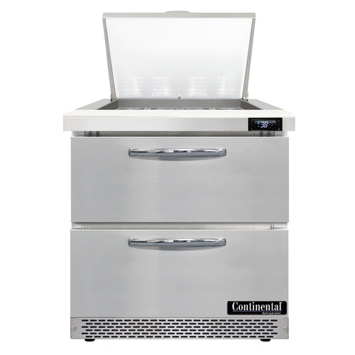 Continental Refrigerator D32N12M-FB-D Refrigerated Counter, Mega Top Sandwich / Salad Unit