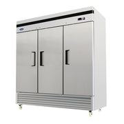 Atosa MBF8504GR 82" 3-Solid Door Bottom Mount Reach-In Freezer | 71 Cu. Ft.