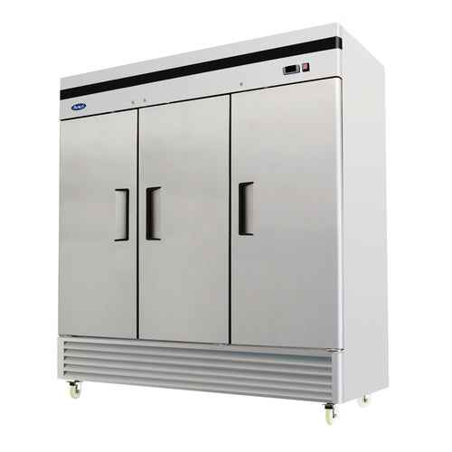 Atosa MBF8504GR 82" 3-Solid Door Bottom Mount Reach-In Freezer | 71 Cu. Ft.