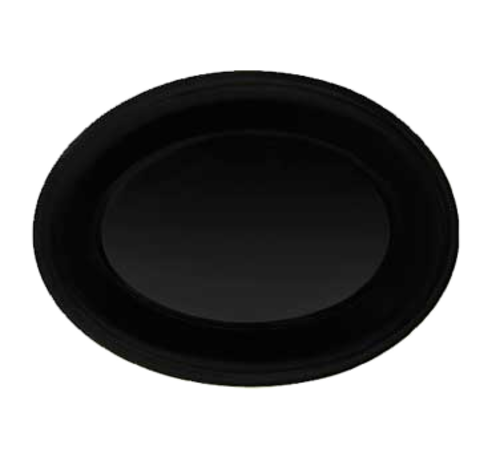 G.E.T. OP-135-BK Black Elegance 13-1/2" x 10-1/4" Black Oval Melamine Platter | Case of 12