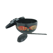 Thunder Group 5-3/4" Black Plastic Decorative Noodle Bowl | Model No. PLNB002