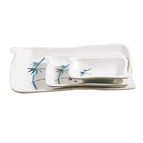 Thunder Group 1609BB Blue Bamboo 8 1/2" X 5 1/2" Wave Shape Bbq Plate | Case of 12