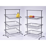 G.E.T. IR-907 Gray 3 Tier Rectangle Basket Tilted Display Stand