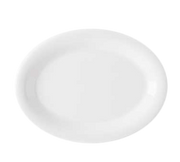 G.E.T. OP-135-DW Diamond White 13-1/2" x 10-1/4" White Oval Melamine Platter | Case of 12