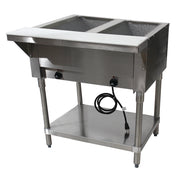 Advance Tabco HF-2E 32" x 31" Stainless Steel 2 Well Electric Hot Buffet Table