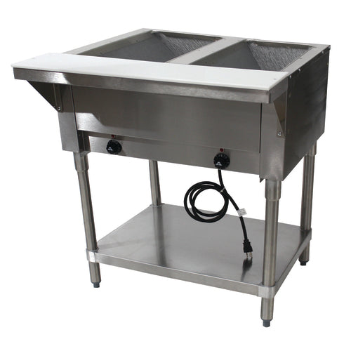 Advance Tabco HF-2E 32" x 31" Stainless Steel 2 Well Electric Hot Buffet Table