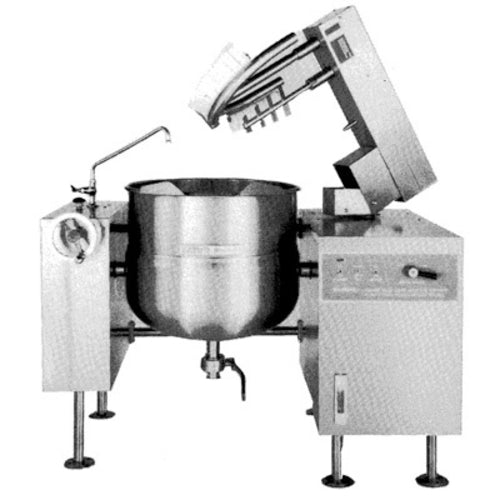 Crown Steam DLTM-100 Direct Steam Floor Model Tilting Kettle Mixer | 100 Gal. Capacity