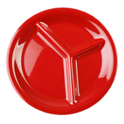Thunder Group CR710PR Pure Red 10-1/4" 3 Compartment Plate | Case of 12